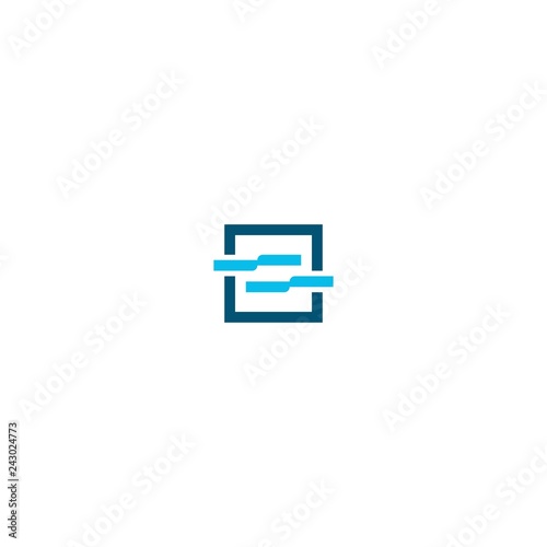 Line River Square Creative Abstract Business Modern Logo