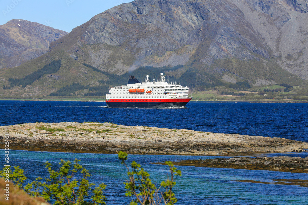 The coast's passenger ships Ms Richard With travel south from Brønnøysund city The coast's passenger ships Ms Richard With travel south from Brønnøysund city