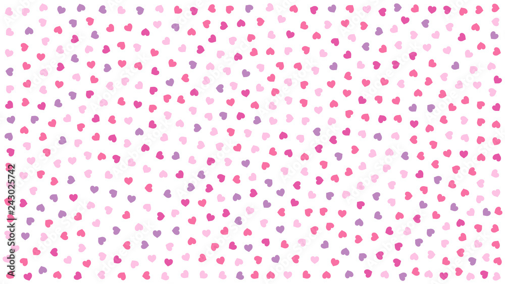 Cute hearts. Background with small hearts. Pattern with small purple pink  hearts on white background. Template for greeting card Happy Valentines  day, textile design, love concept. Vector illustration Stock Vector | Adobe