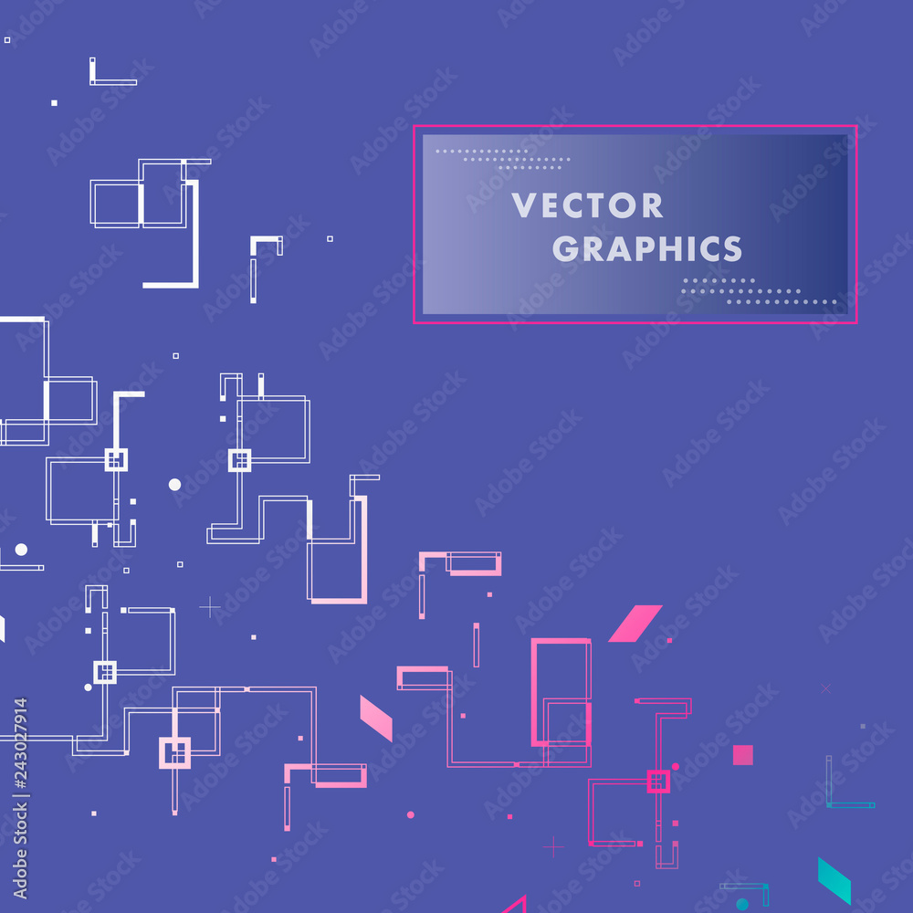Fototapeta premium Abstract architectural plan with simple elements. Vector modern background with connect lines and square