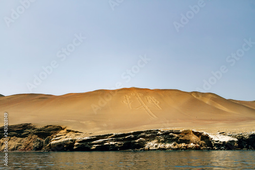 Geoglyph "Candelabra" near the Ballestas Islands (Paracas, Peru)