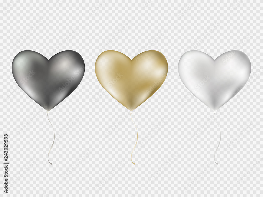 Realistic balloons on transparent background
