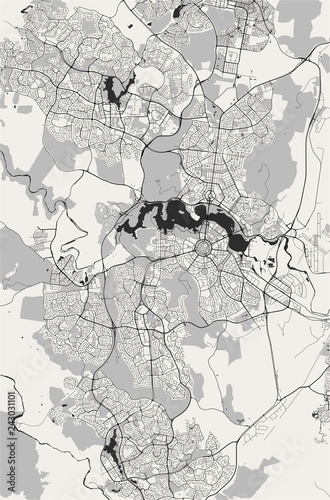 map of the city of Canberra, Australian Capital Territory, Australia photo