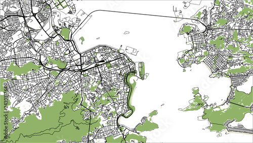 map of the city of Rio de Janeiro, Southeast, Brazil