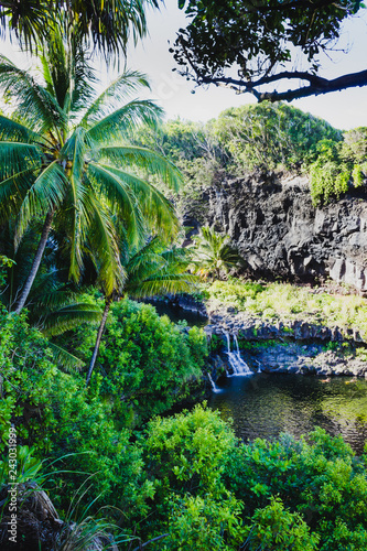 Wasserfall an der Road to hana Hawaii, Oahu
