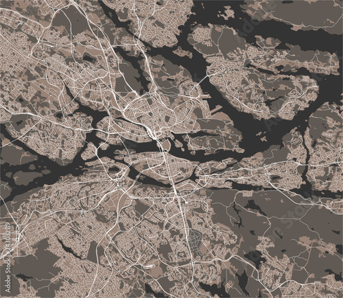 map of the city of Stockholm, Sweden photo