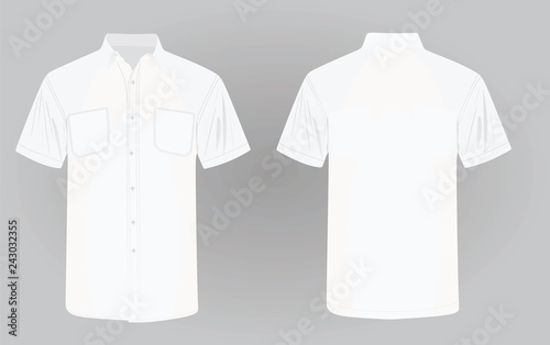 White short sleeve shirt. vector illustration