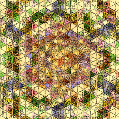 colorful triangles patchwork mosaic in pastel colors
