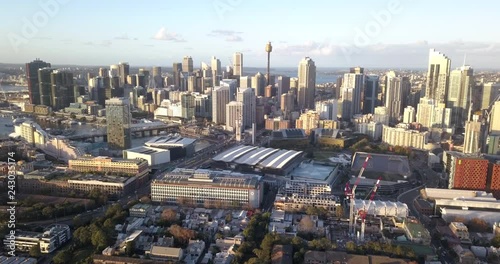 Flying over Ultimo Sydney during the afternoon