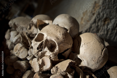 skulls in the Cemetery of the Fontanelle photo