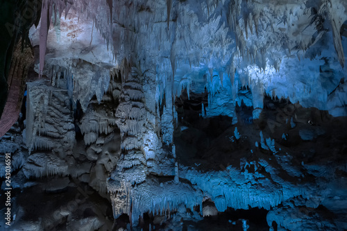 Stalactytes in Prometheus Cave in Kutaisi photo