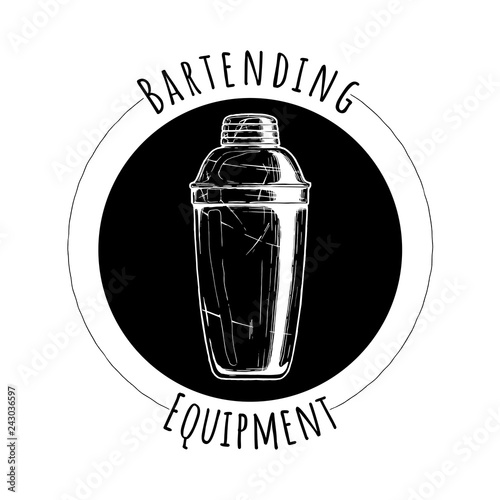 illustration of bartending equipment