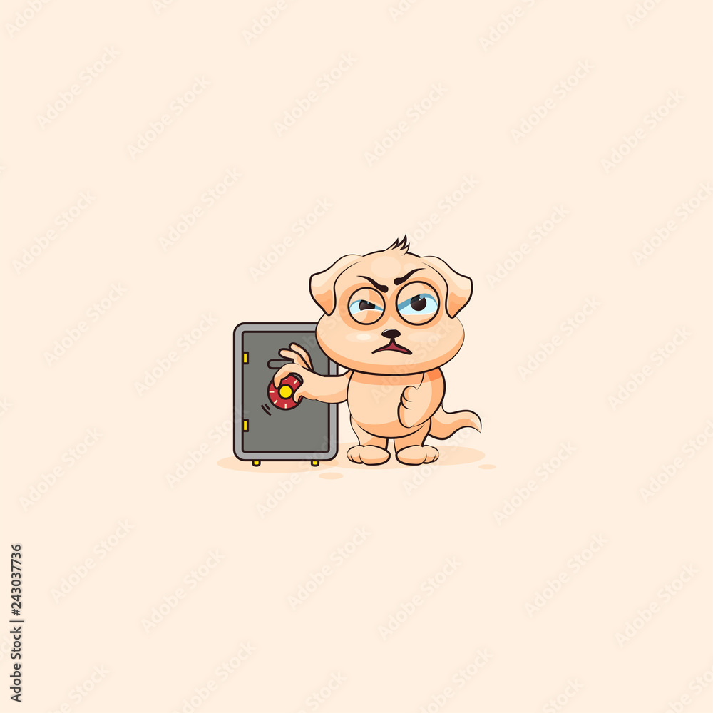 puppy dog sticker emoticon safecrack with money puppy dog sticker emoticon safecrack with money