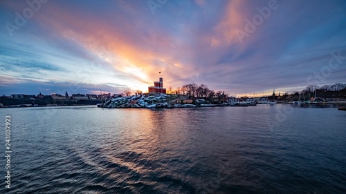 Sonnenuntergang über Schärengarten, Ostsee, Stockholm, Schweden
