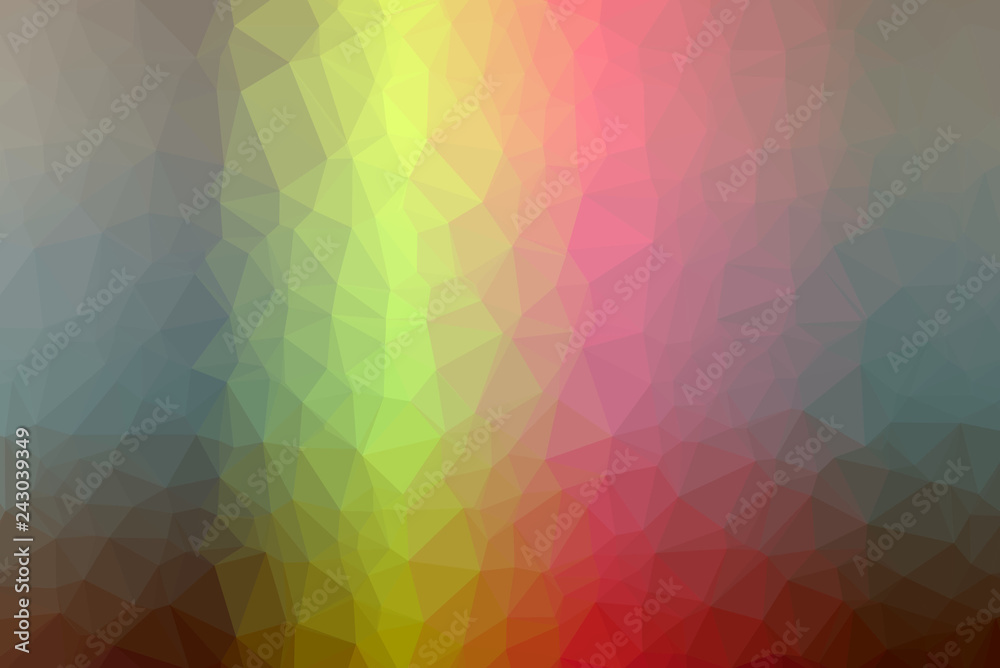 Abstract Low-Poly Triangular Modern Geometric Background. Colorful Polygonal Mosaic Pattern Template. Repeating Routine With Triangles. Origami Style With Gradient. Futuristic Design Backdrop