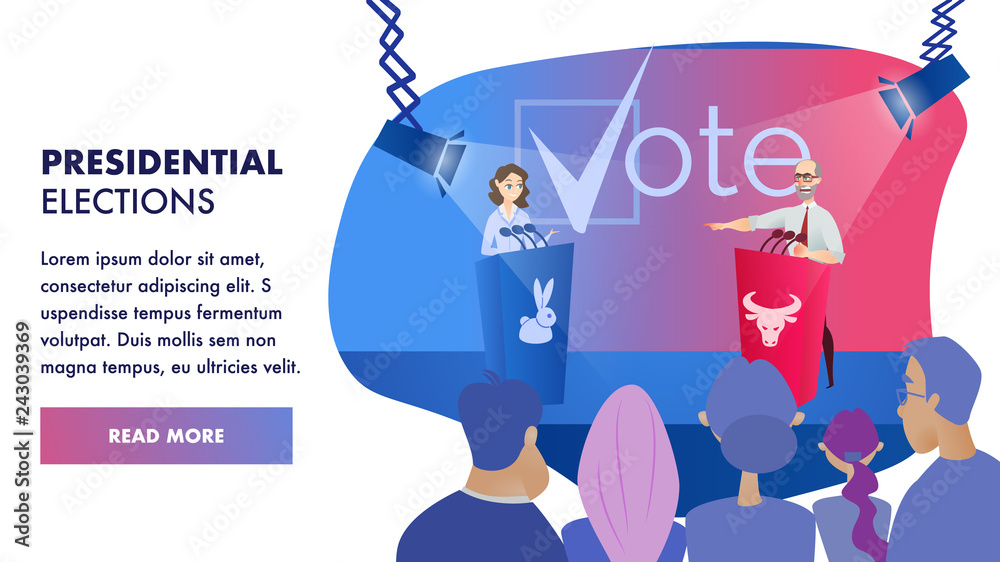 Vector Group Voter Watching Debates Candidate Vector Group Voter Watching Debates Candidate