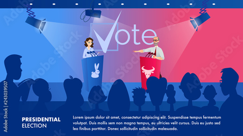 Illustration Woman Listens her Political Opponent