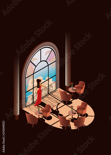 Summer Vacation on Luxury Resort Isometric Vector