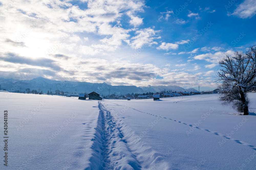 Winterlandschaft in Murnau am Staffelsee Winterlandschaft in Murnau am Staffelsee
