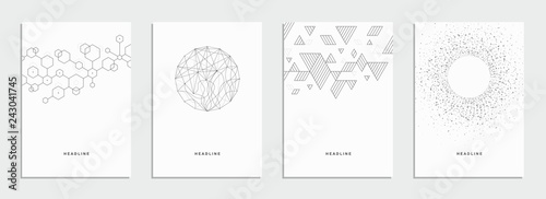 Abstract geometric technological flyer, brochure, corporate identity. photo