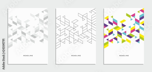 Abstract geometric technological flyer, brochure, corporate identity.