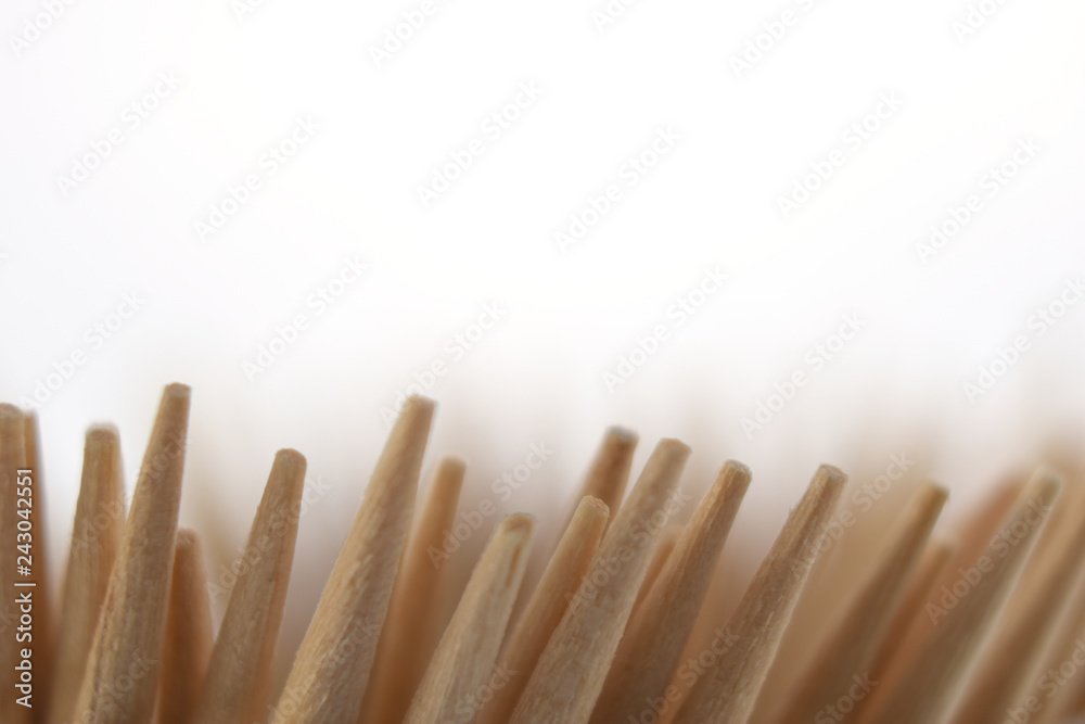Wooden Toothpicks closeup, macro photography, texture Wooden Toothpicks closeup, macro photography, texture