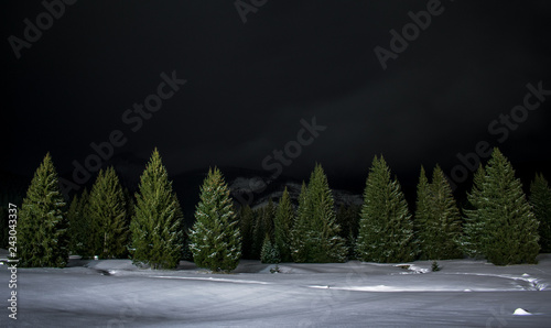Winter night on mountains, Slovakia Tále