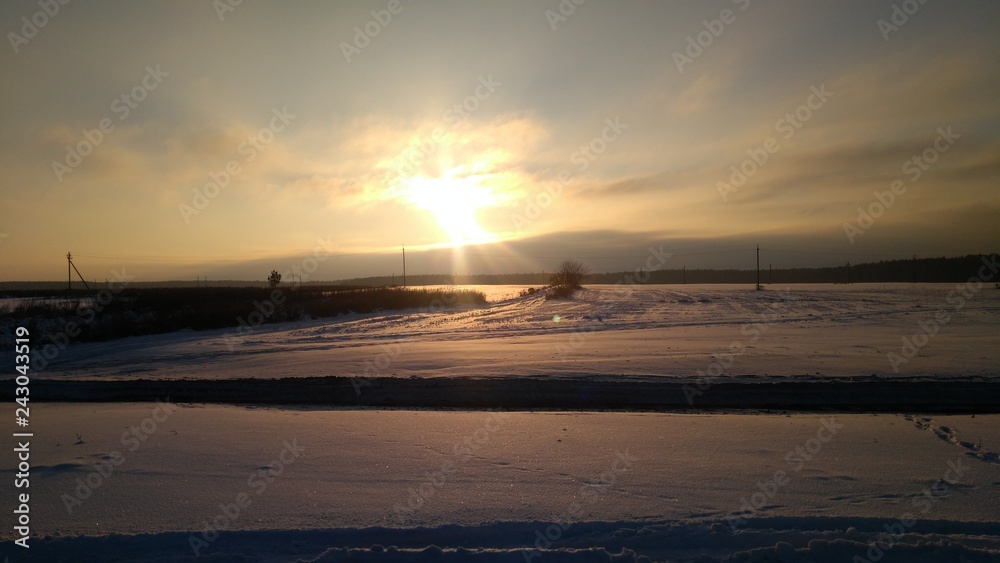 Sun and snow Sun and snow