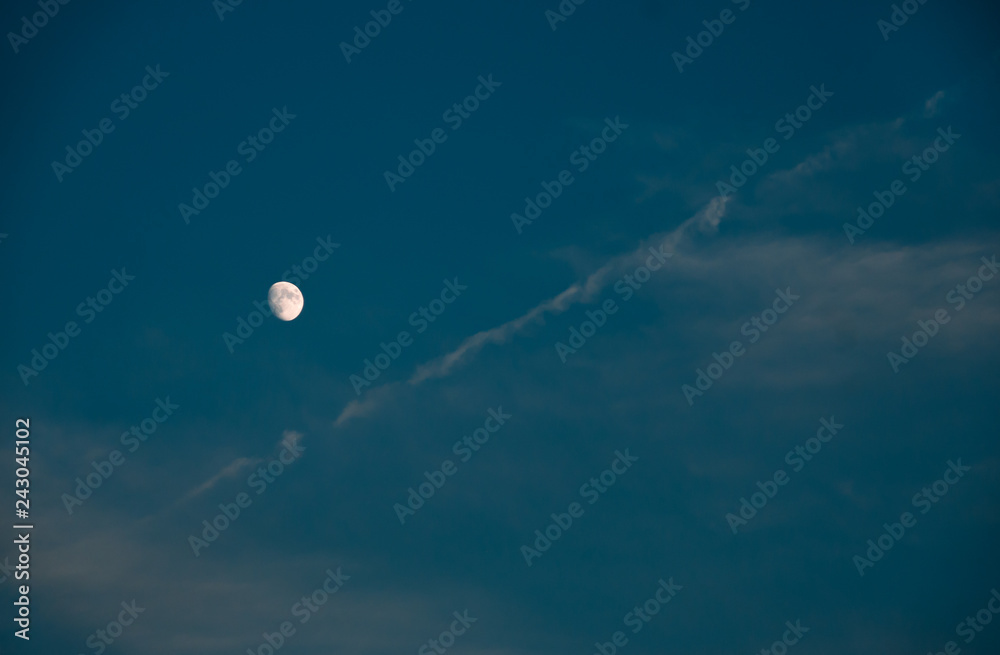 night sky with white moon