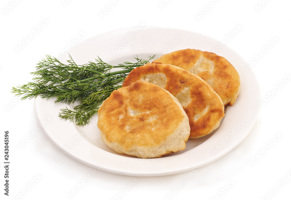 Fried pies with dill.