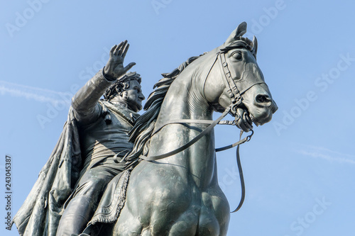 Monument to Carl August in Weimar in front of blue sky