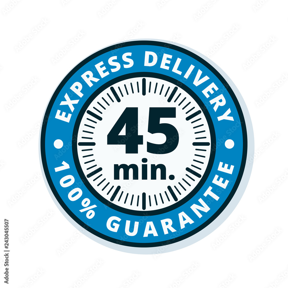 45 minutes Express Delivery illustration 45 minutes Express Delivery illustration