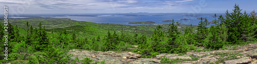 Cadillac Mountain Panorama  Acadia National Park  Maine