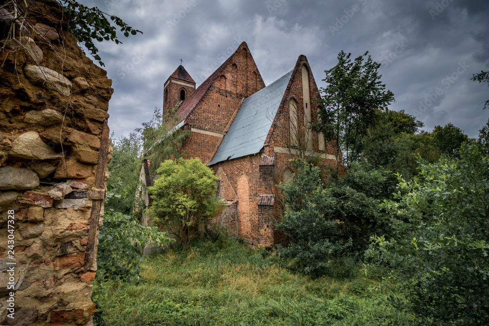 Abandoned church standing in the middle of the forest, completely empty. Abandoned church standing in the middle of the forest, completely empty.