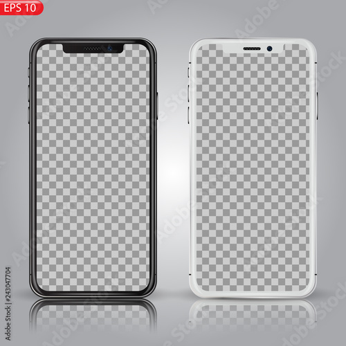 New High Detailed Realistic Smartphone similar to iphone Isolated on white Background