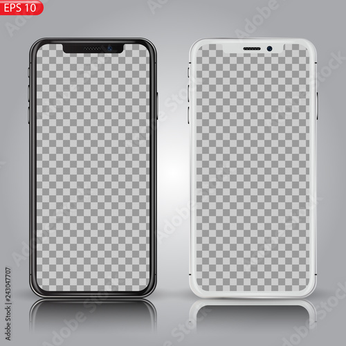 New High Detailed Realistic Smartphone similar to iphone Isolated on white Background