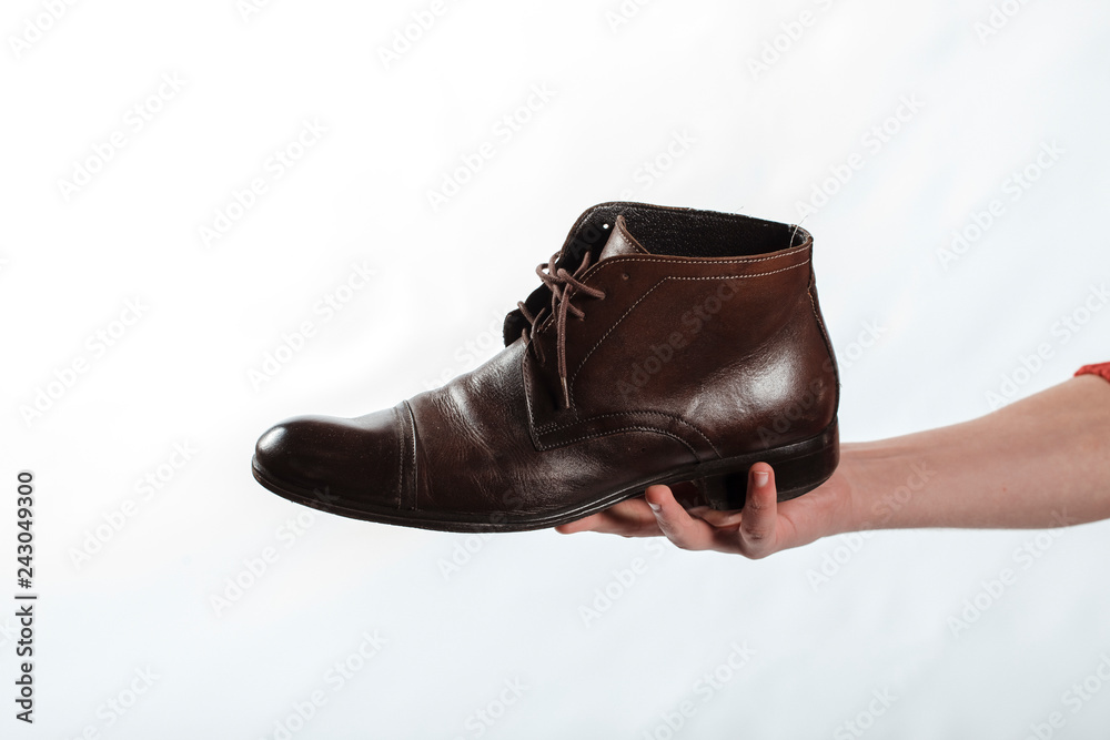 black leather shoes isolated on white background black leather shoes isolated on white background
