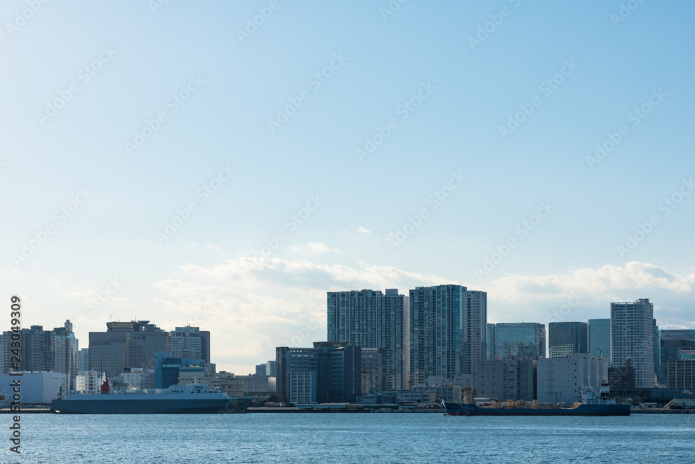 Fototapeta premium (東京都-都市風景)台場公園から望む品川埠頭側風景2