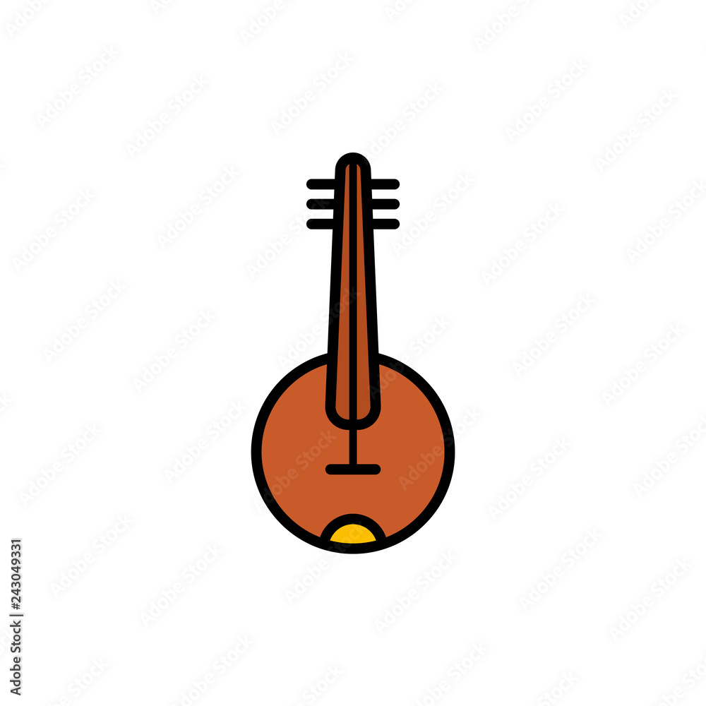 Banjo flat vector icon sign symbol
