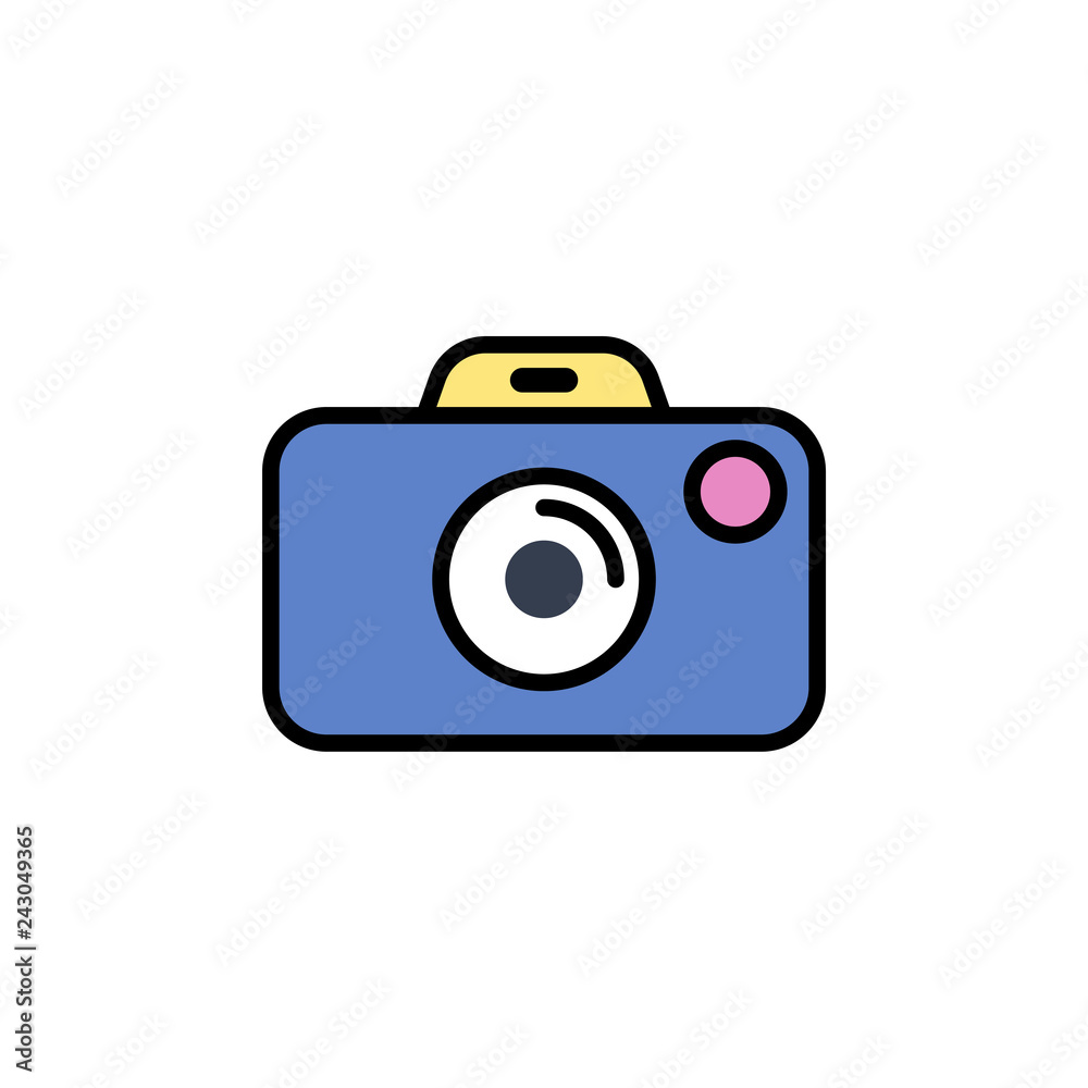 Camera flat vector icon sign symbol