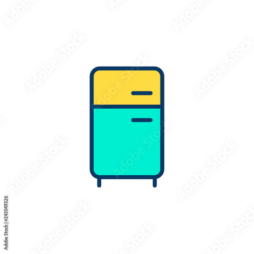 Refrigerator flat vector icon sign symbol