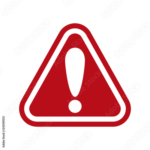 Warning, stop sign icon with exclamation marc - stock vector