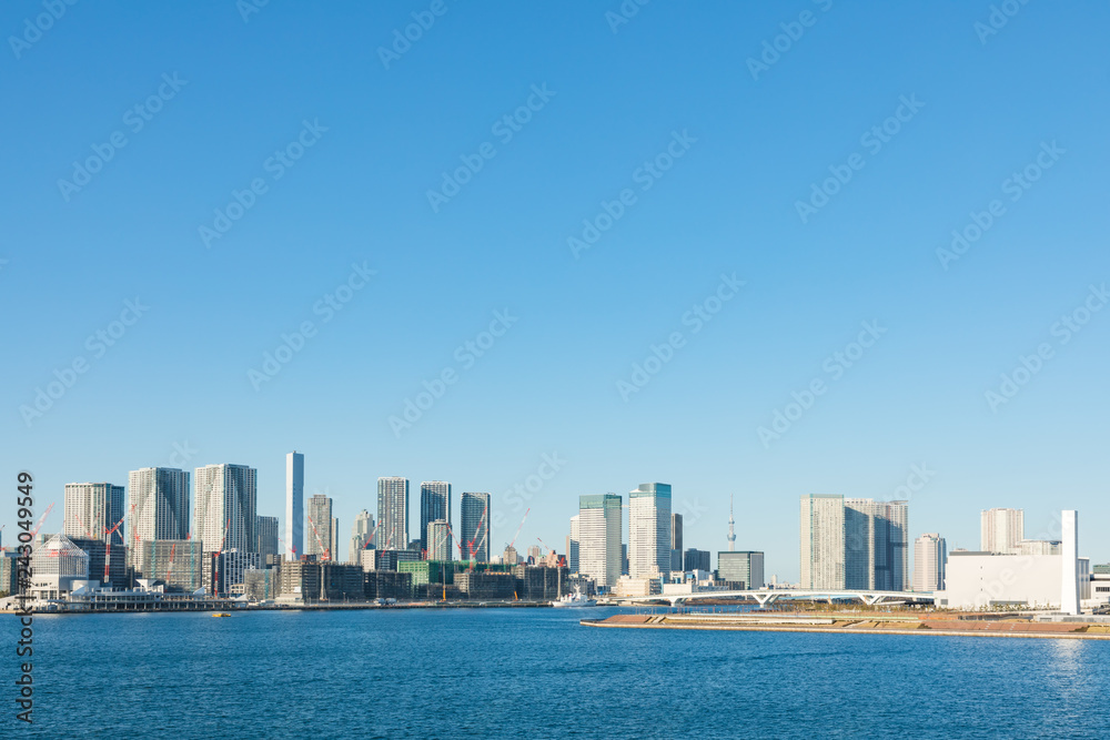 (東京都-都市風景)レインボーブリッジから望む晴海側景観４