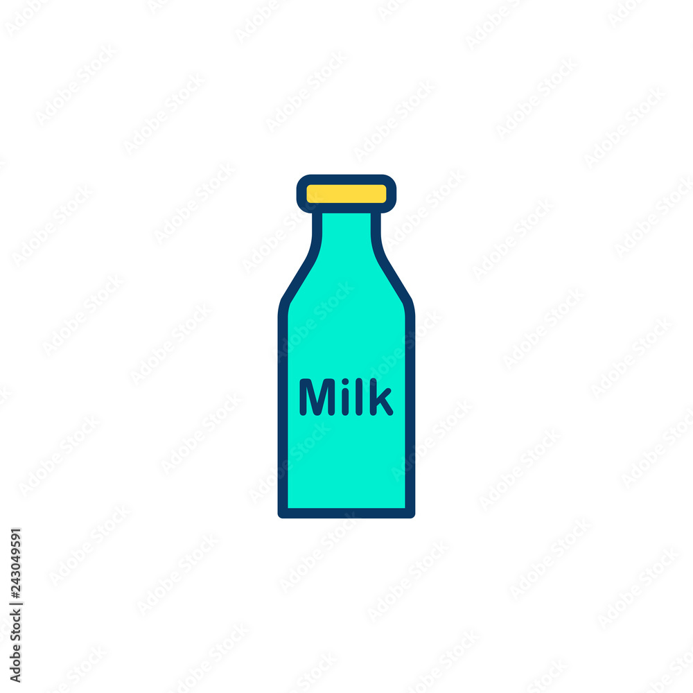 Milk bottle flat vector icon sign symbol