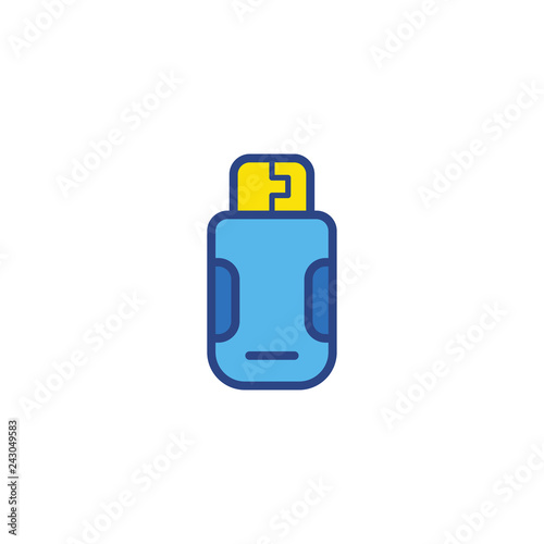Pen drive flat vector icon sign symbol