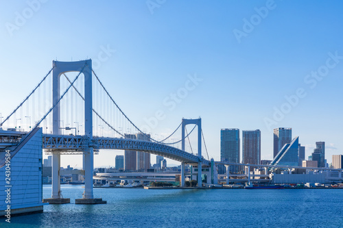 (東京都-都市風景)レインボーブリッジから望む竹芝桟橋側の風景４