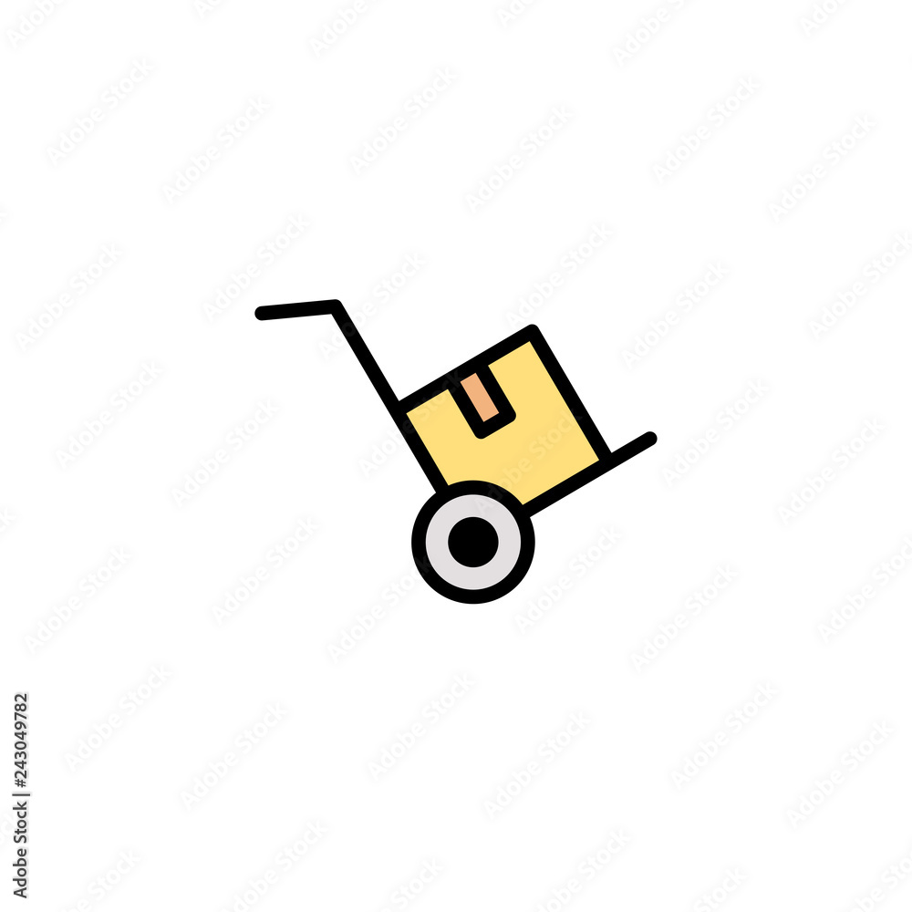 Trolley flat vector icon sign symbol Trolley flat vector icon sign symbol