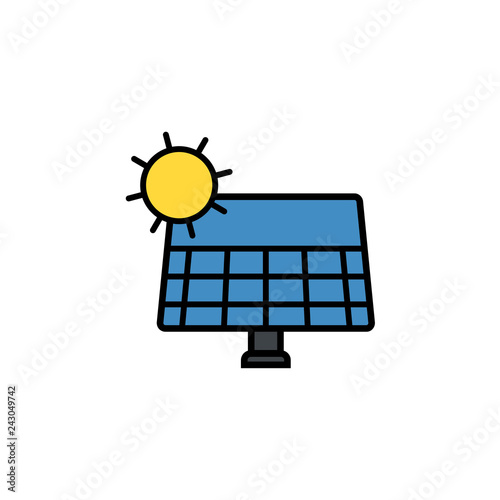 Solar panel flat vector icon sign symbol