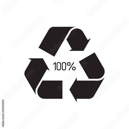 100 recycled arrows sign vector illustration isolated on white background