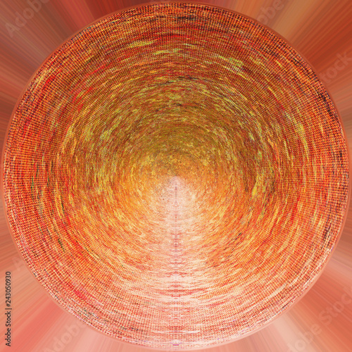 Spherical Grunge Background With Vintage Style Elements. Aged Mottled Backdrop. Color Paint Messy Pattern
